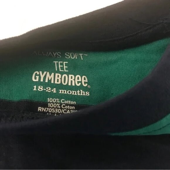 NWT Gymboree shirt top boys sz 18-24 mo navy blue green always soft 100% cotton - Picture 2 of 3